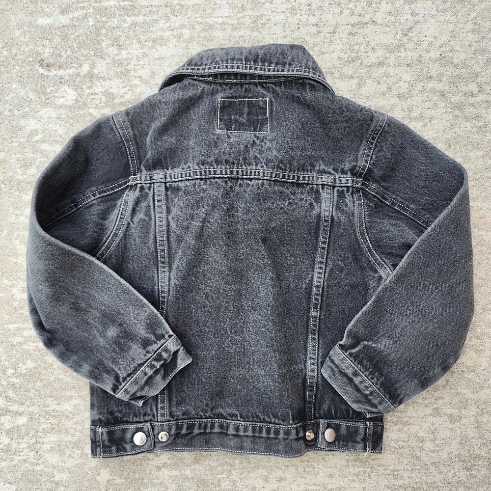 Vintage GUESS Kids Black Denim Jean Jacket, Sz 7‎